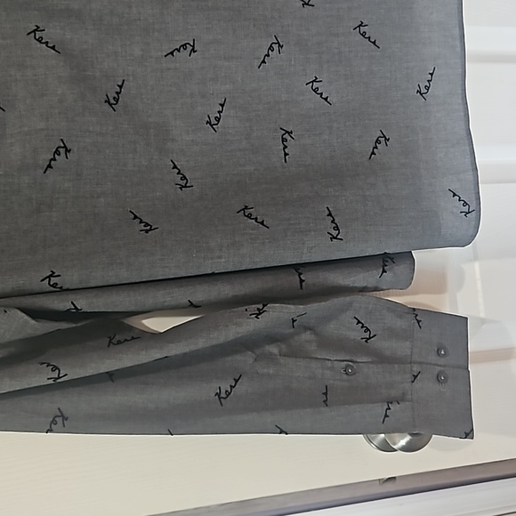 MICHAEL KORS MAN Slim fit, Script Logo Print Flocked Long sleeve Shirt Size XXL - Picture 8 of 12